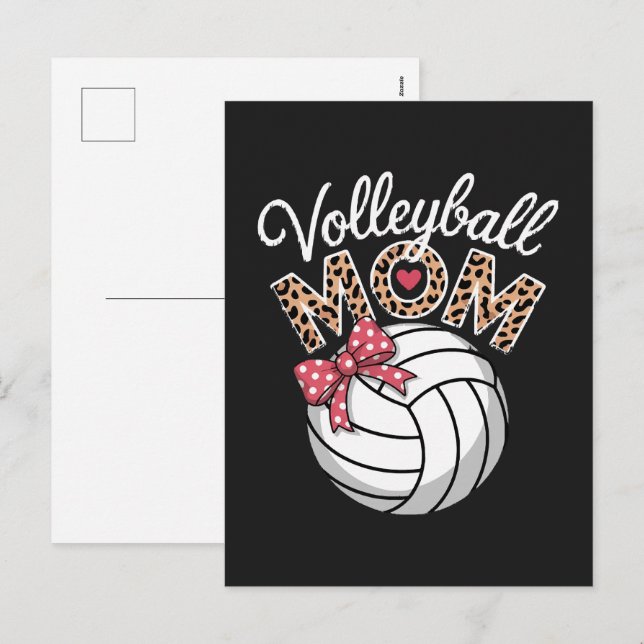 Volleyball-Mama Feiertagspostkarte (Vorne/Hinten)
