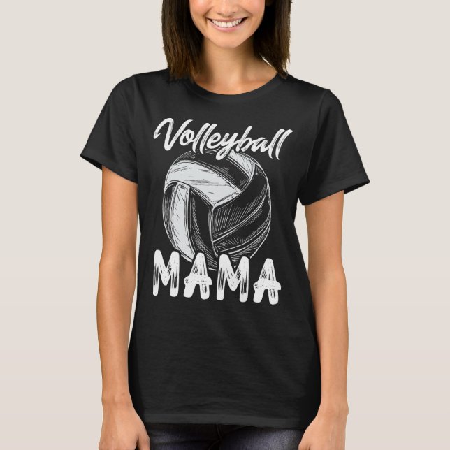 Volleyball-Mama für weibliche Familienmitglieder T-Shirt (Vorderseite)