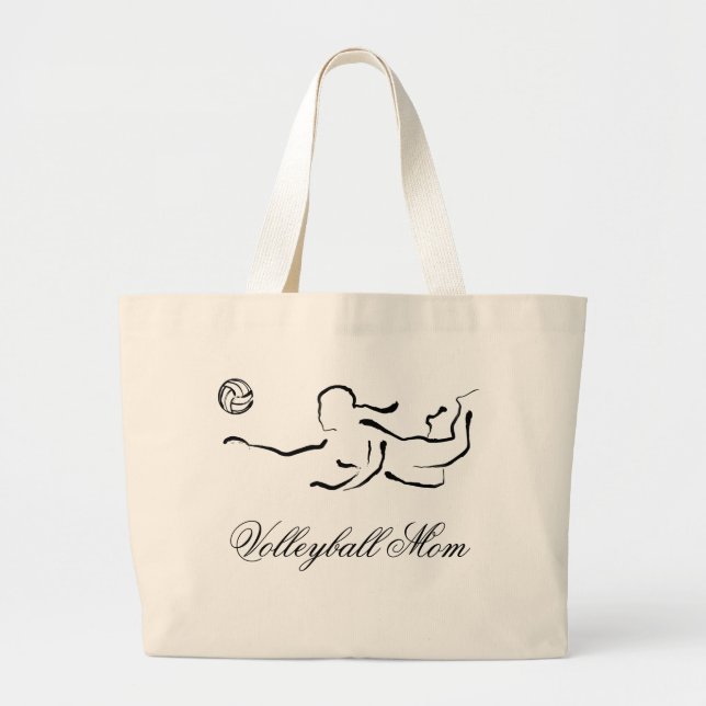 Volleyball-Mama-Gräber-Tasche Jumbo Stoffbeutel (Vorne)