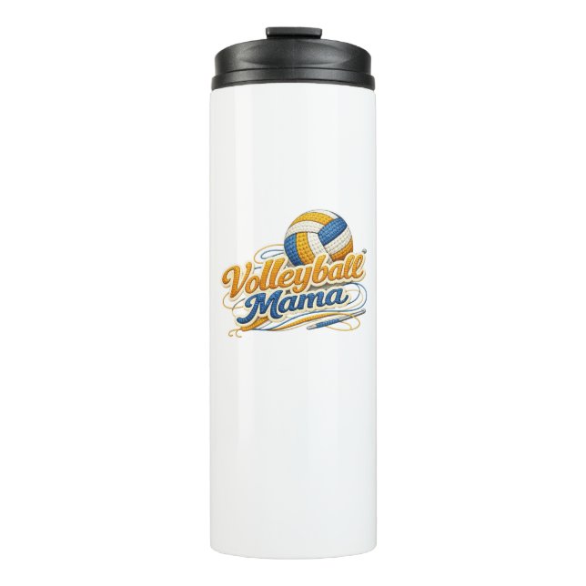 Volleyball Mama Insulated Travel Mug – Retro Sport Thermosbecher (Vorderseite)