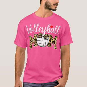 Volleyball Mama Leopard Funny Ball Mama Mütter Tag T-Shirt