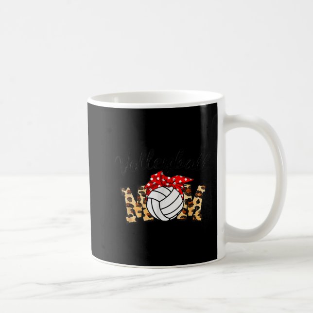 Volleyball Mama Leopard hat Spaß Muttertag geblase Kaffeetasse (Rechts)