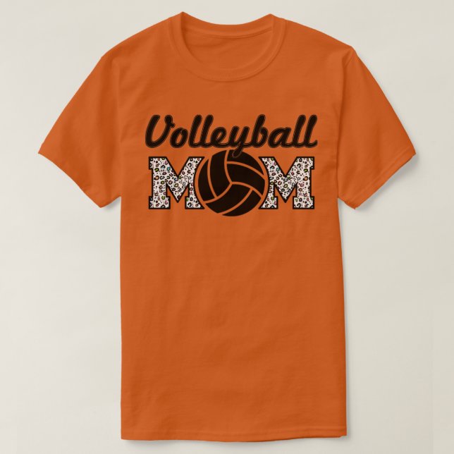 Volleyball Mama Leopard Lover Mutter2 T-Shirt (Design vorne)