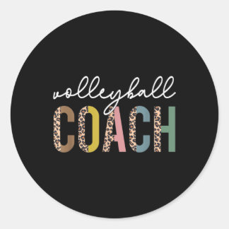 Volleyball Mama Leopard Volleyball Trainerteam Ges Runder Aufkleber