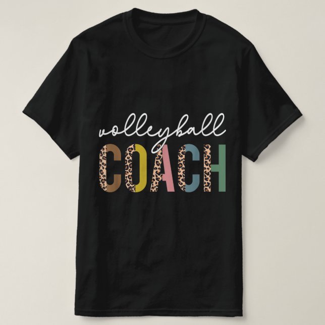 Volleyball Mama Leopard Volleyball Trainerteam Ges T-Shirt (Design vorne)