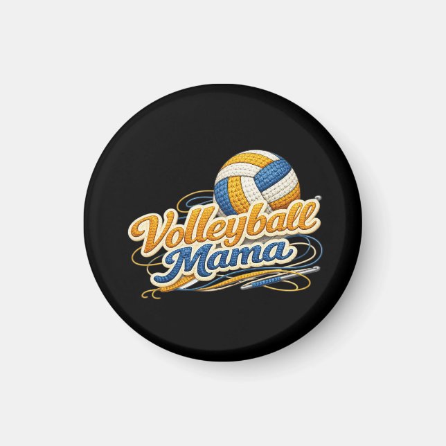 Volleyball-Mama-Magnet – Retro-Volleyball-Mutter Magnet (Vorne)