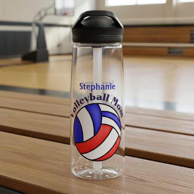 Volleyball-Mama mit Namen Trinkflasche (Von Creator hochgeladen)