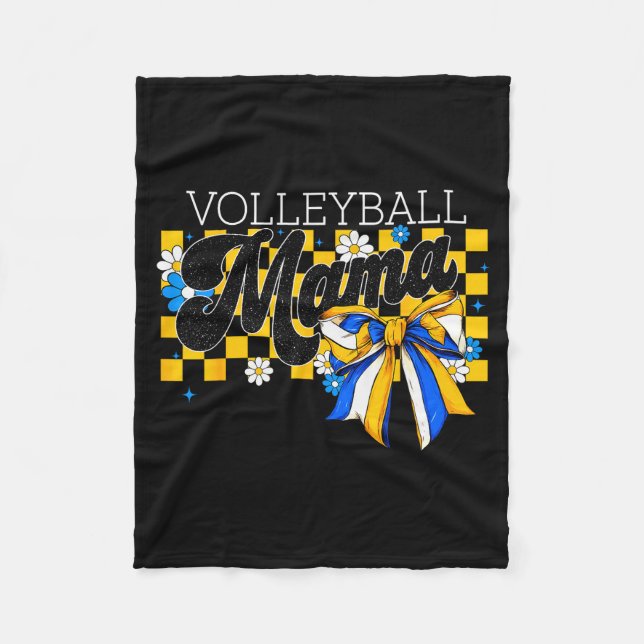 Volleyball Mama Mom Game Day Retro Flower Coquette Fleecedecke (Vorderseite)