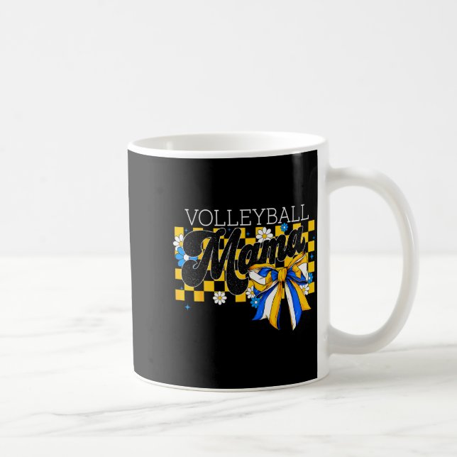 Volleyball Mama Mom Game Day Retro Flower Coquette Kaffeetasse (Rechts)