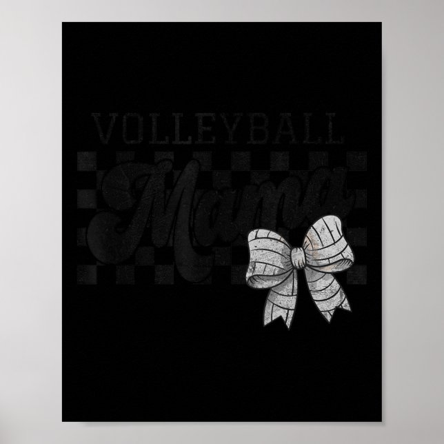 Volleyball Mama Mom Game Day Retro Volleyball Coqu Poster (Vorne)