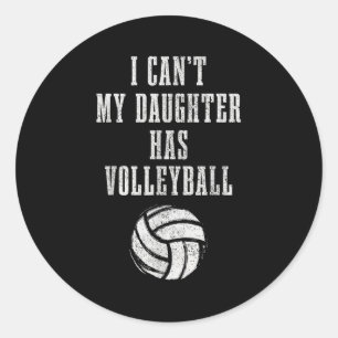 Volleyball-Mama Papa Ich kann nicht Tochter hast V Runder Aufkleber
