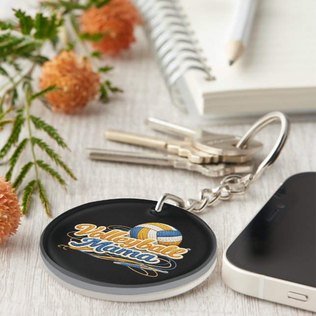 Volleyball Mama Personalized Keychain Schlüsselanhänger (Vorderseite rechts)