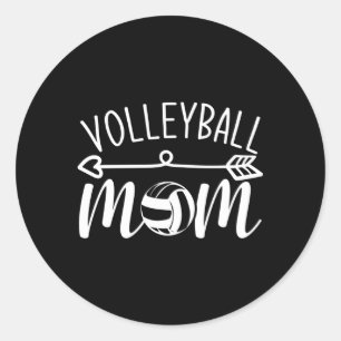 Volleyball Mama Runder Aufkleber