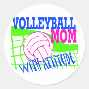 Volleyball-Mama Runder Aufkleber