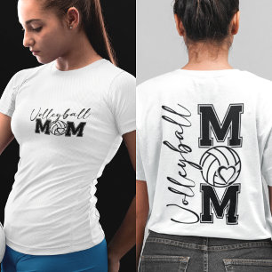 Volleyball-Mama Vorder- und Rückseite Spirit-Shirt T-Shirt