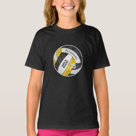Volleyball-Mannschaftsfarben eines schwarzen Golde T-Shirt