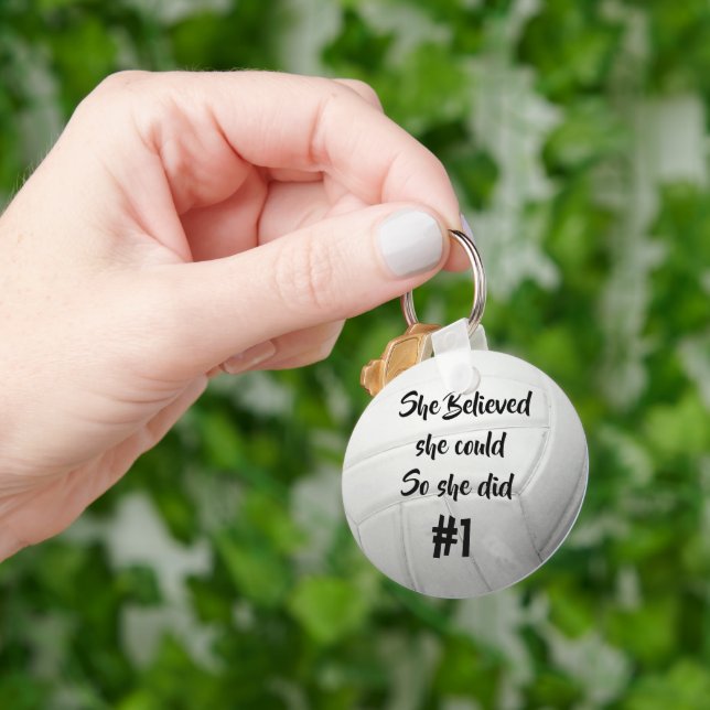 Volleyball mit Jersey-Nummer Schlüsselanhänger (Hand)