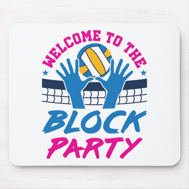 Volleyball Mittlerer Blocker Herzlich willkommen b Mousepad (Vorne)