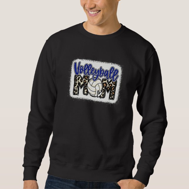 Volleyball Mom Blue Leopard Sweatshirt (Vorderseite)