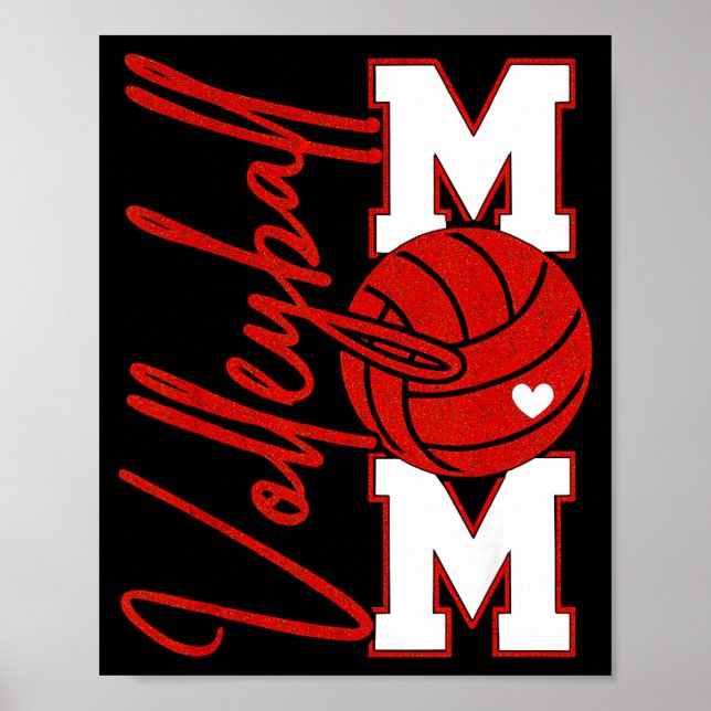 Volleyball Mom Game Day Mama Srts Volleyball Famil Poster (Vorne)