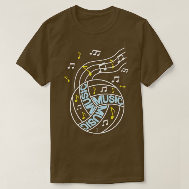 Volleyball-Musiknoten T-Shirt (Design vorne)