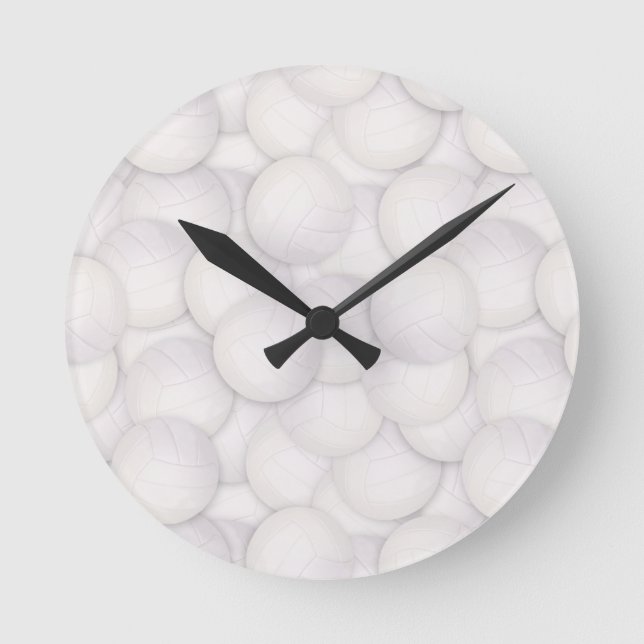 Volleyball-Muster Wall Clock Runde Wanduhr (Vorderseite)