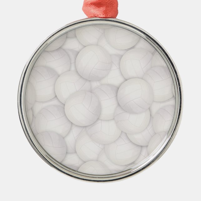 Volleyball Muster Weihnachtsdekoration Ornament Aus Metall (Vorne)