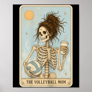 Volleyball-Mutter-Skelett Lustiger Halloween-Volle Poster