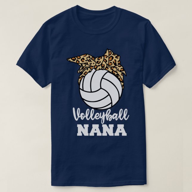 Volleyball Nana Funny Leopard Nana Long Sleeve T-Shirt (Design vorne)