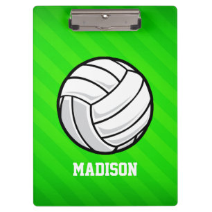 Volleyball; Neon Green Strips Klemmbrett