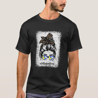 Volleyball Oma Messy Hair Bun Leopard Frauen Mutte T-Shirt