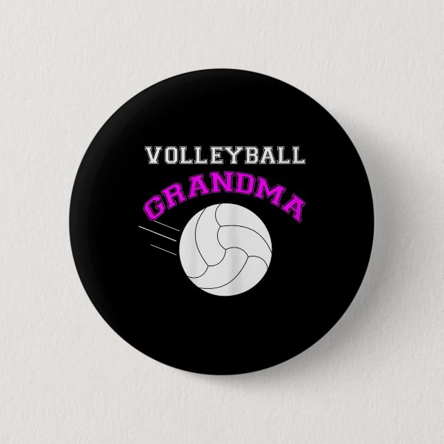 Volleyball-Oma-Unterstützung Button (Vorderseite)