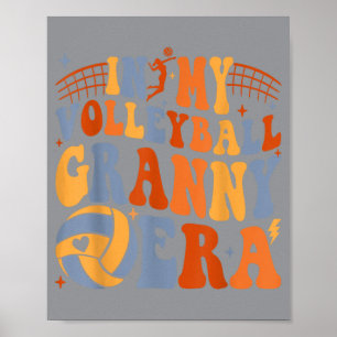 Volleyball Oma Vibes Volleyball Spieltag Groovy Poster