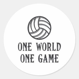 Volleyball One World One Game Volleyball Geschenk Runder Aufkleber