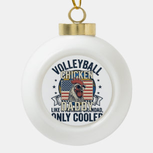 Volleyball Opa Vintage Lustiges Shirt Design_1 Keramik Kugel-Ornament