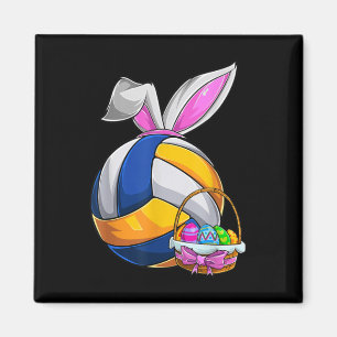 Volleyball Ostern Sonnige Ohren Ostereier Jagd B Magnet
