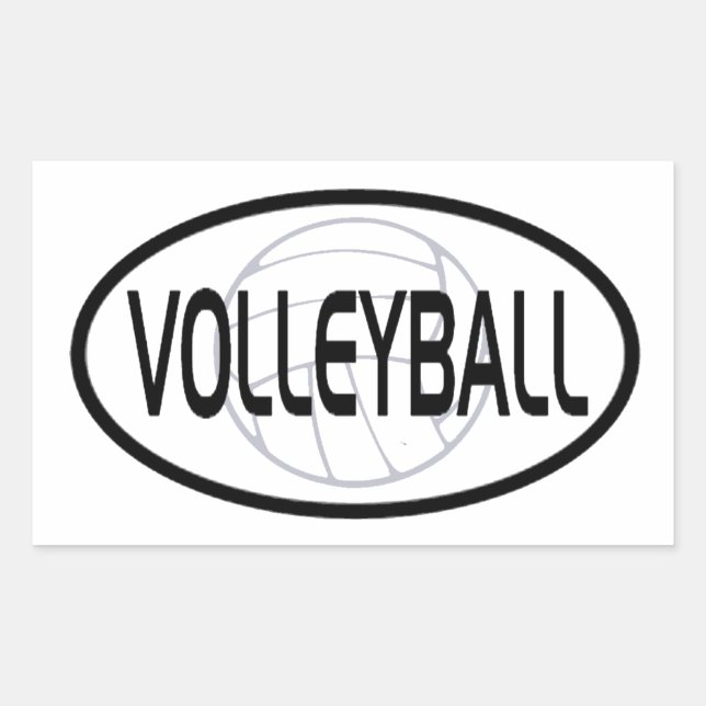 Volleyball Oval Design Rechteckiger Aufkleber (Vorderseite)