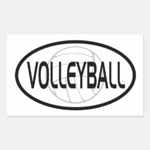 Volleyball-ovaler Entwurf Rechteckiger Aufkleber