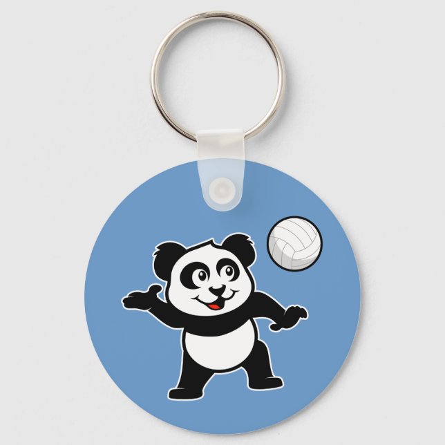 Volleyball Panda Schlüsselanhänger (Vorderseite)