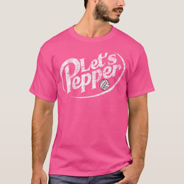 Volleyball Pfeffer gestörtes Design üben T-Shirt (Vorderseite)