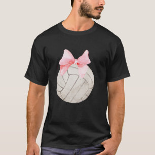 Volleyball Pink Bow Coquette Preppy Ästhetik Play T-Shirt