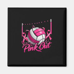 Volleyball Pink Out Brustkrebs Bewusstsein Pink R Magnet