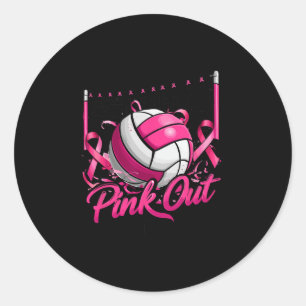 Volleyball Pink Out Brustkrebs Bewusstsein Pink R Runder Aufkleber