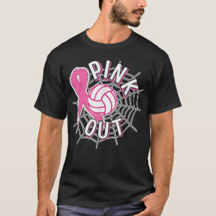 Volleyball Pink Out Pink Ribbon Brustkrebs Angst T-Shirt