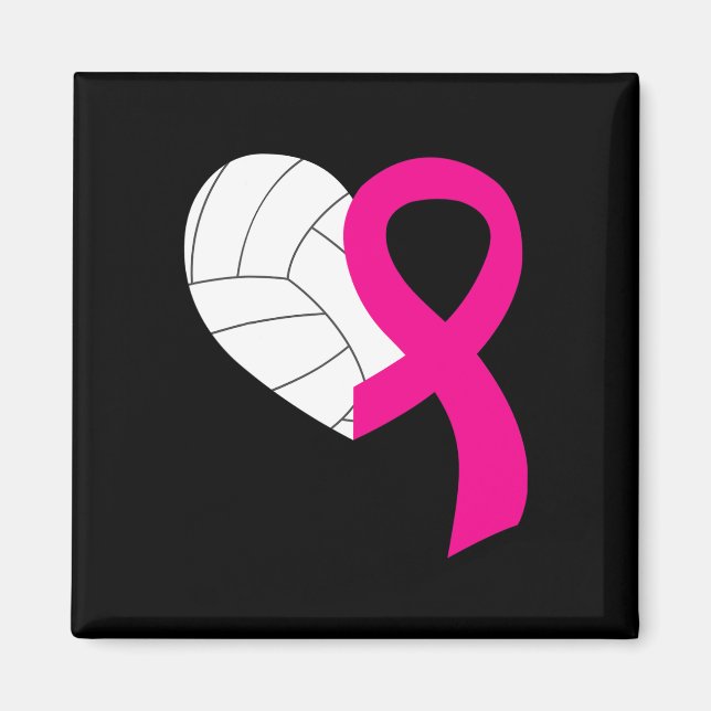 Volleyball Pink Ribbon Coole Brustkrebs-Auszeichnu Magnet (Vorne)