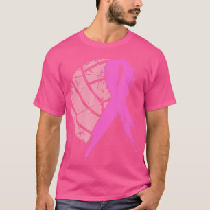 Volleyball Pink Ribbon Coole Brustkrebs-Auszeichnu T-Shirt