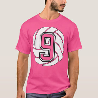 Volleyball Player 9 Volleyball Mama Vater Nummer 9 T-Shirt