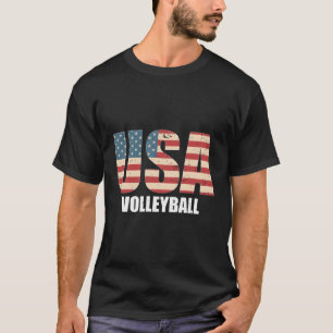 Volleyball Player American Flag Sportveranstaltung T-Shirt