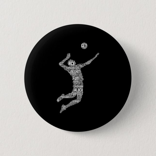 Volleyball Player Boys Jugendliche Männer Button (Vorderseite)