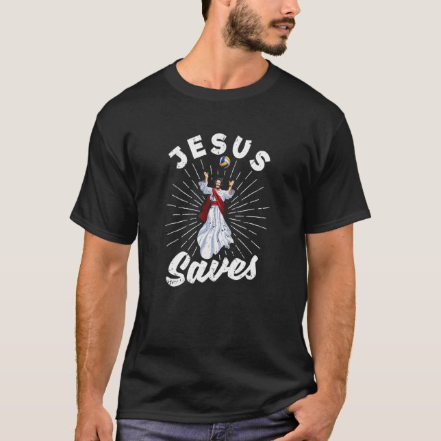 Volleyball Player Christ Bible Vers Christlich Jes T-Shirt (Vorderseite)